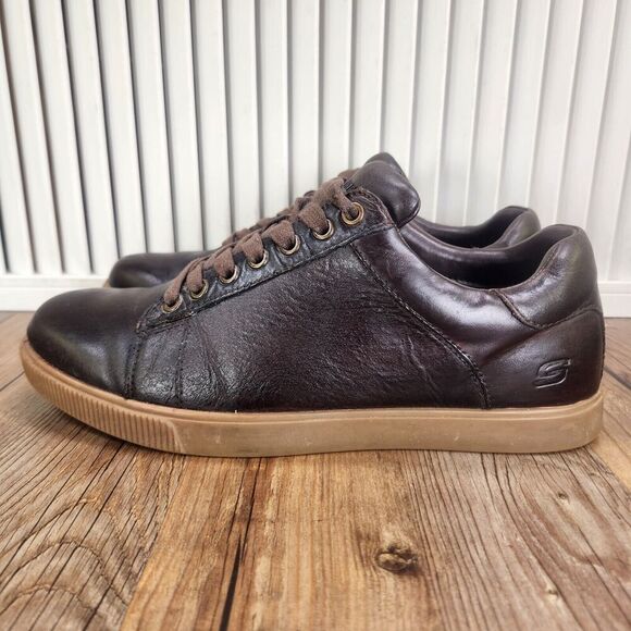 Skechers Volden Fandom Shoes Mens 9 Chocolate Brown Leather Preppy Sneaker 65323 main image 10